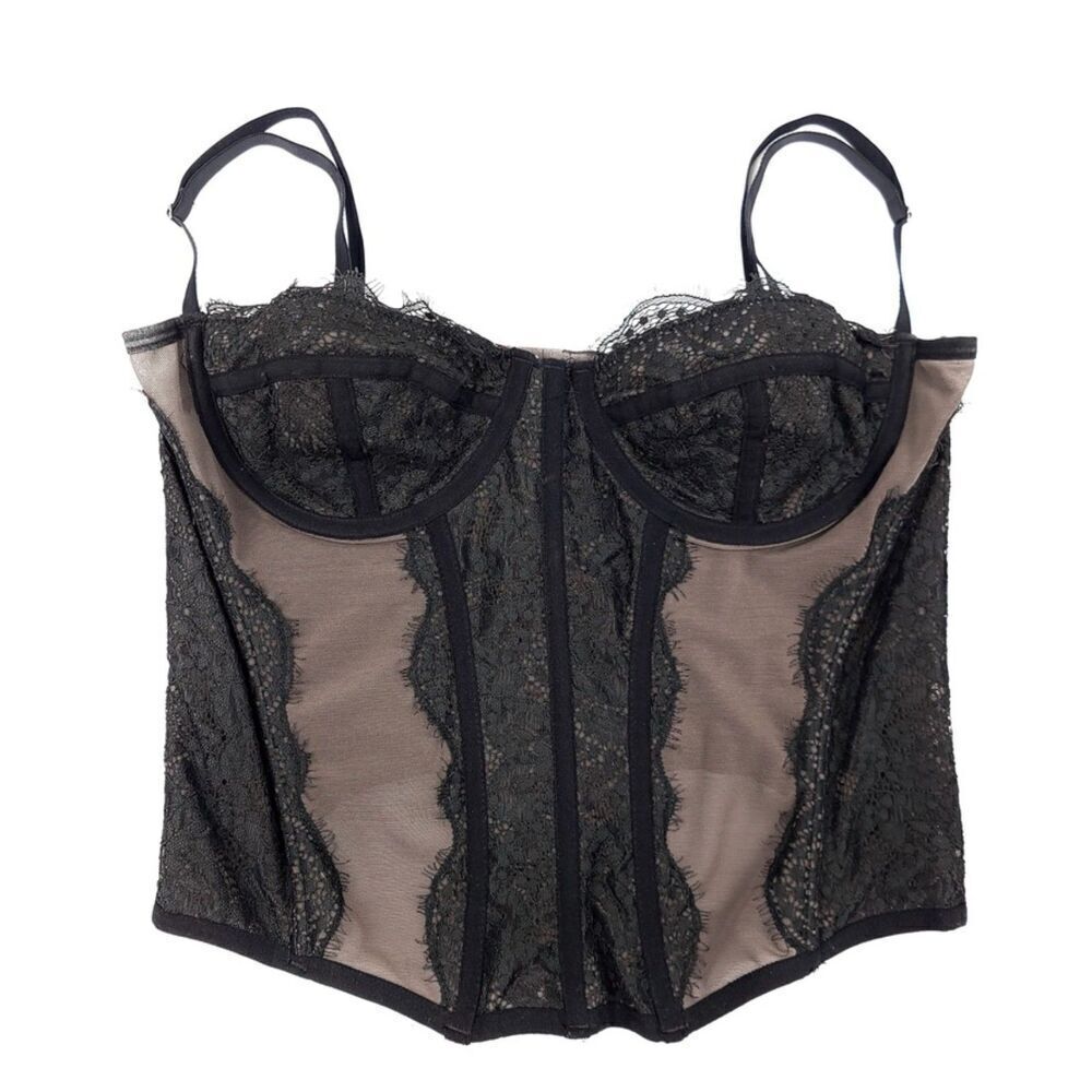 URBAN OUTFITTER Out From Under Modern Love Corset Bustier Whimsigoth Large Black